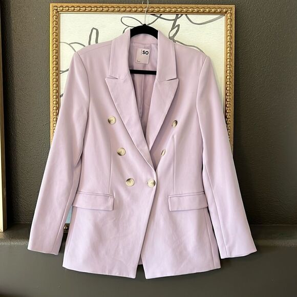 COPY - Lilac Mock Horn Double Breasted Blazer RELAXED FIT SO Size Medium MSRP $… - Picture 2 of 6
